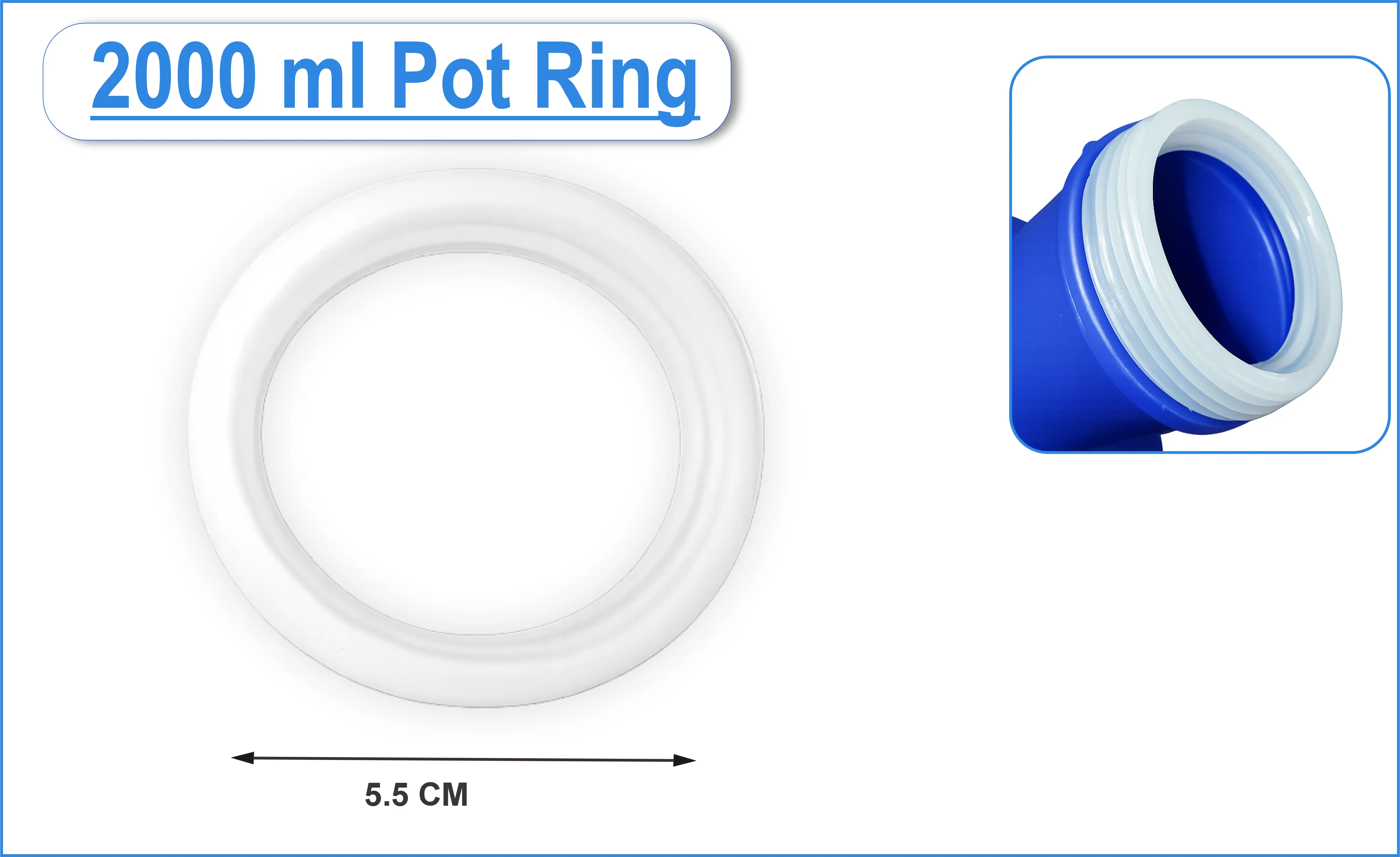 White 2000 ml bottle pot ring